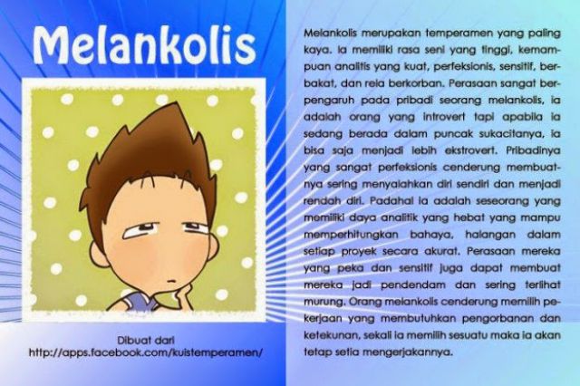 4 Sifat Manusia (Plegmatis, Melankolis, Sanguinis, Koleris)